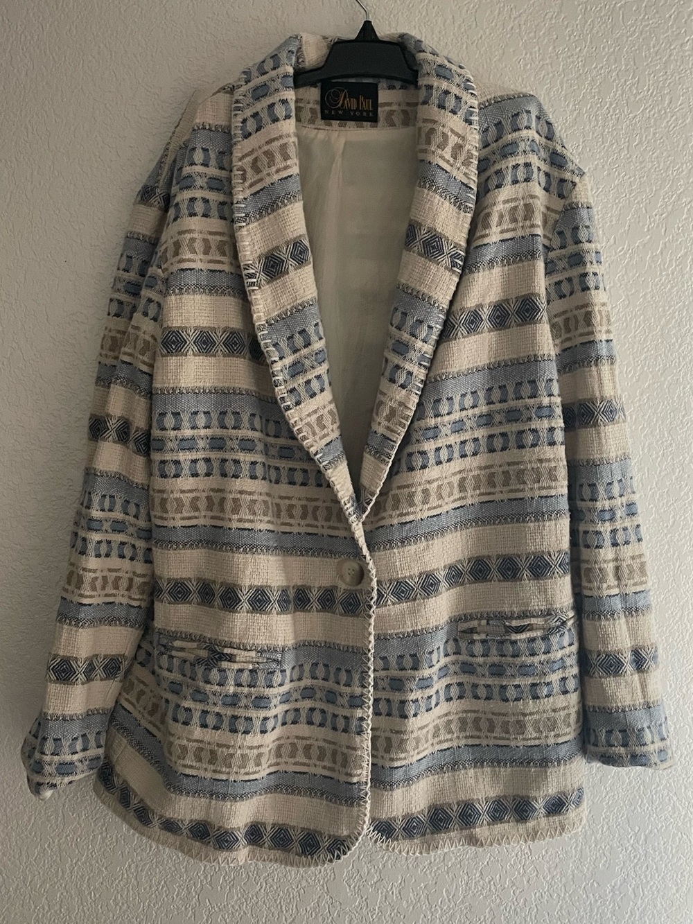 Vintage David Paul Blue Southwestern Print Blazer